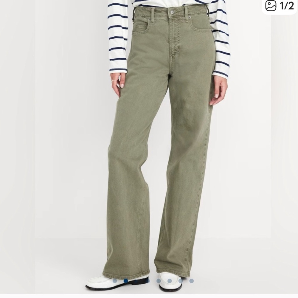Old Navy Olive Green Wide Leg Pants